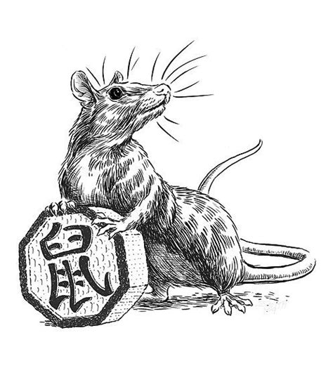 Chinese Astrology: The Rat - 1984 | Tatuaje de rata, Linograbado, Ratas ...