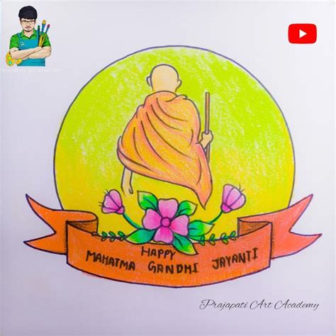 mahata gandhi drawing with crayons colour,gandhi jayanti drawing with ...