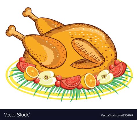 Thanksgiving turkey food Royalty Free Vector Image