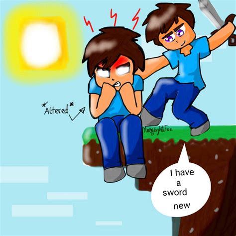 Minecraft: Herobrine and Steve by MoonLightFox23 on DeviantArt