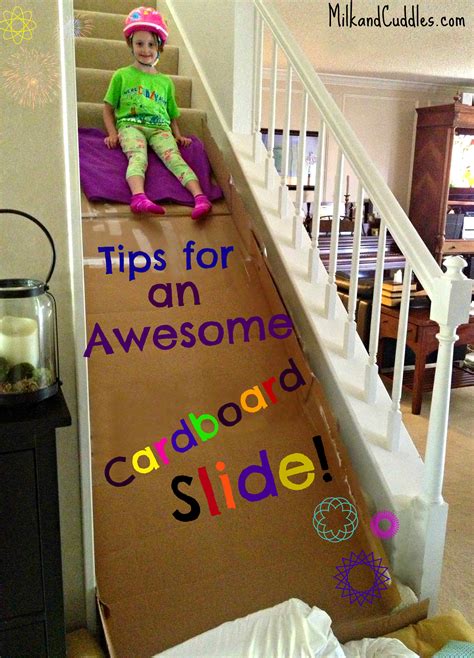 Build a Cardboard Slide on the Stairs!