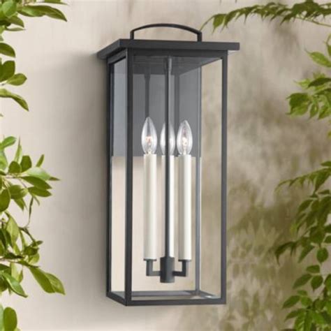 Eden 22" High Textured Black Outdoor Wall Light - #062W2 | Lamps Plus