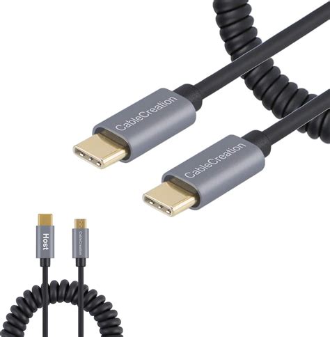 Amazon.com: CableCreation Coiled USB C to USB C Cable 3A 60W Fast ...