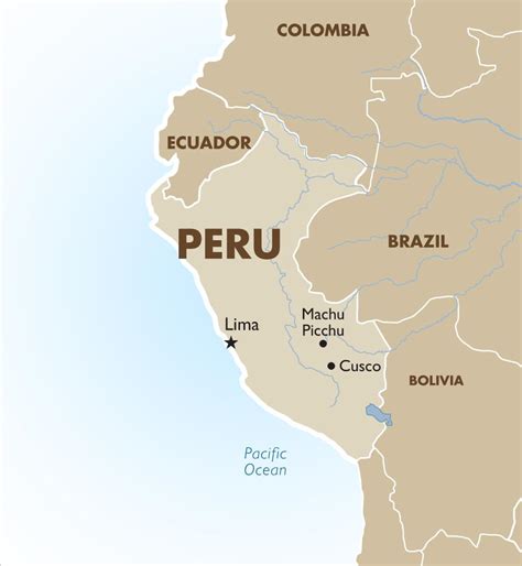 Peru country map - Map of Peru and surrounding countries (South America ...