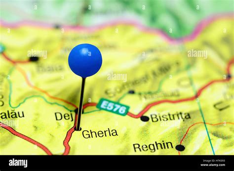 Gherla pinned on a map of Romania Stock Photo - Alamy