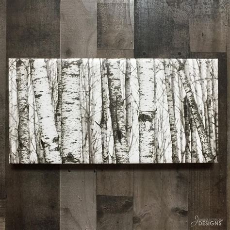 Birch Tree Canvas Print Scandinavian Wall Art White Winter Trees ...