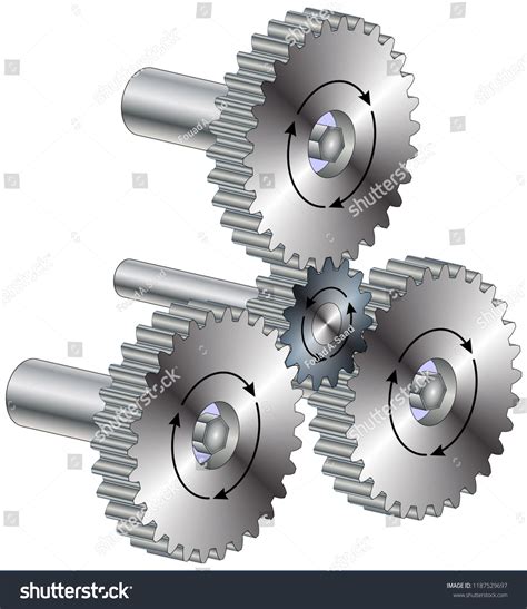 Series Gearbox Mechanism Stock Vector (Royalty Free) 1187529697 ...