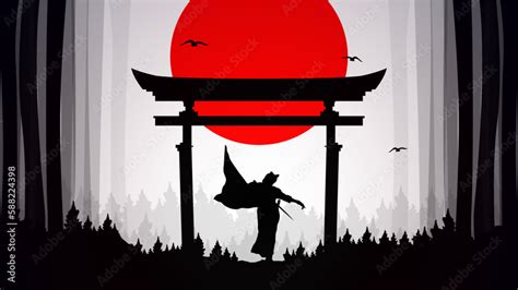 lady Samurai with red moon wallpaper. samurai with mask wallpaper ...