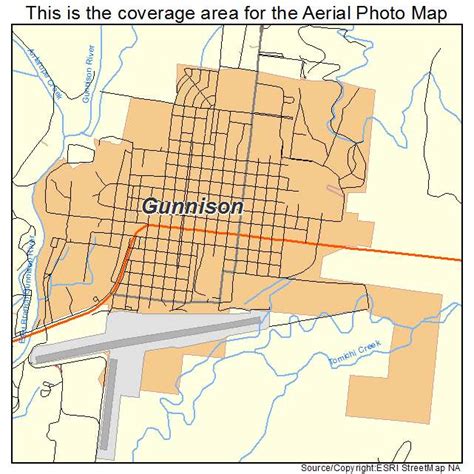 Aerial Photography Map of Gunnison, CO Colorado