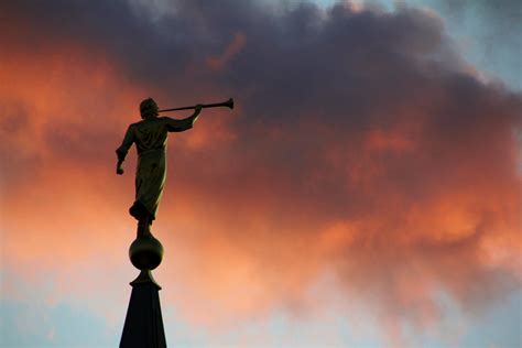 Statue of the Angel Moroni sits atop nearly all LDS temples. Angel ...