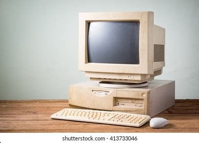 Office Room Classic 1990s Desktop Computer Stock Illustration ...