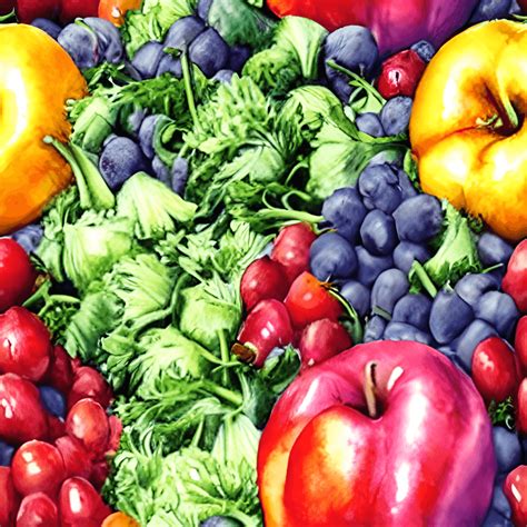 Healthy Food MultiColor No Space Hyper Realistic Intricate Detail ...