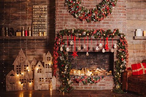 Christmas Decorations Brick Wall Photography Backdrops DBD-19186 ...