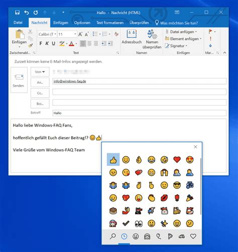 Emojis per Tastenkombination bei Windows 10 einfügen - Windows FAQ