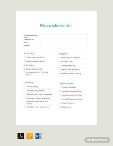 How to Create a Photography Shot List?