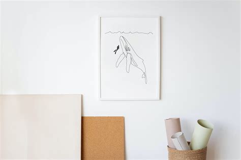 Whale Line Art, Whale Wall Art, Whale Wall Decor, Minimalist Whale Home ...