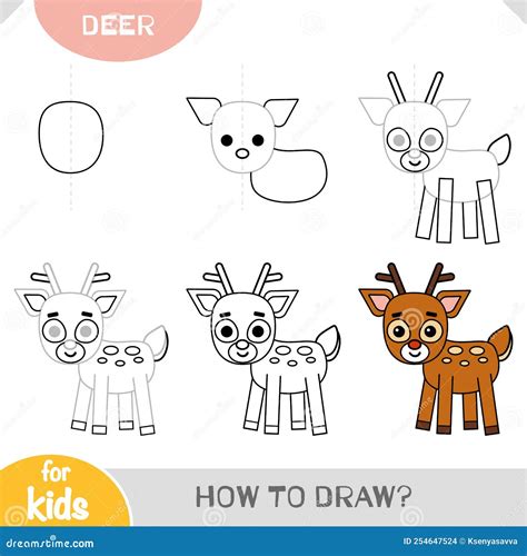 Easy How To Draw A Deer Tutorial And Deer Coloring Page | Images and ...