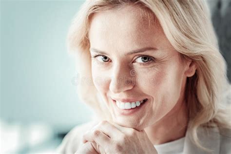 Portrait of Delighted Woman that Posing on Camera Stock Photo - Image ...