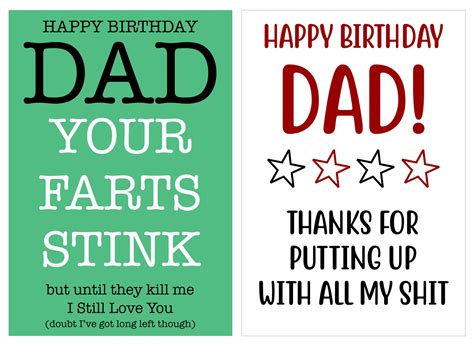 Printable Birthday Cards For Dad - Printable Word Searches