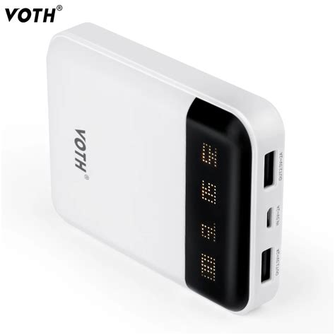 Voth 10000 mAh Power Bank Portable 2 USB LCD Power Bank battery power ...