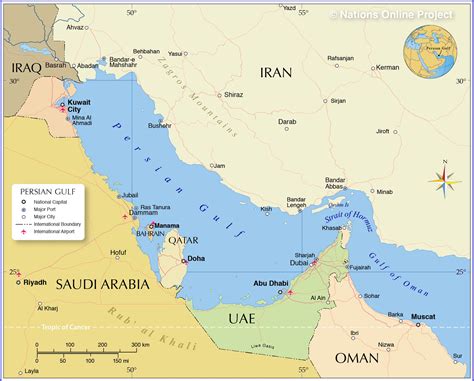 Political Map of Persian Gulf - Nations Online Project