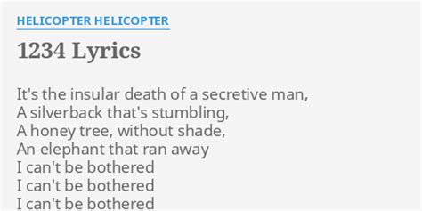 "1234" LYRICS by HELICOPTER HELICOPTER: It's the insular death...