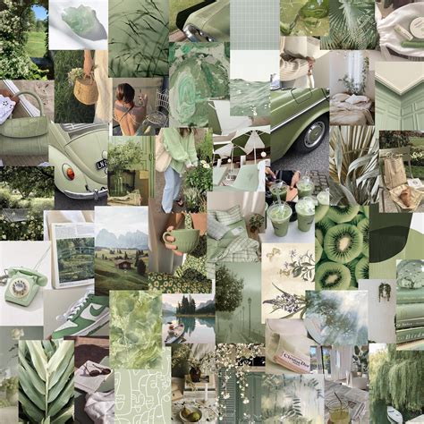 Ready to Print Wall Collage Kit Green Aesthetic Nature & - Etsy Australia