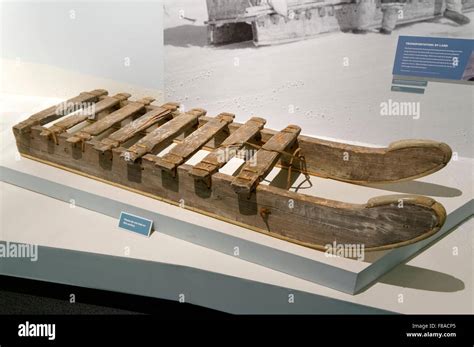 Traditional Inuit wooden sled or qamutik, Vancouver Maritime Museum ...