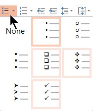 Command for bullet point in word - listlasopa