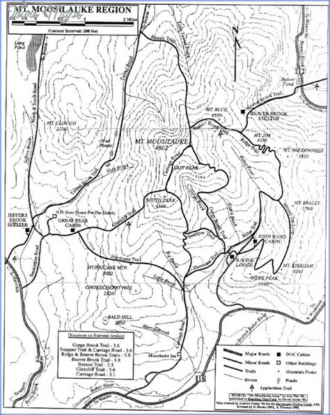 Mt Washington Hiking Trail Map - ToursMaps.com