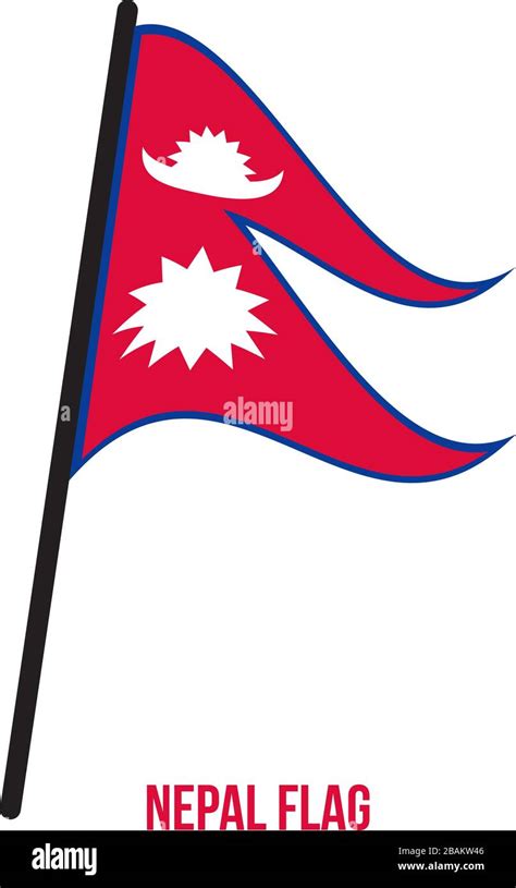 Nepal Flag Waving Vector Illustration on White Background. Nepal ...