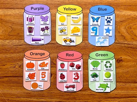 Color Sorting Game Preschool Game Color Matching Fine Motor | Etsy