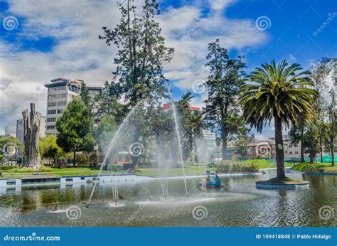 Outdoor View of Lagoon in the La Alameda Park with Some Buildings in ...