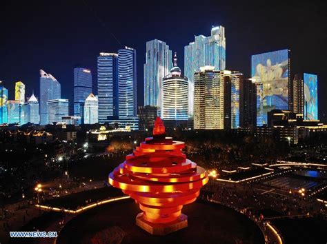 Night view of Qingdao in East China's Shandong