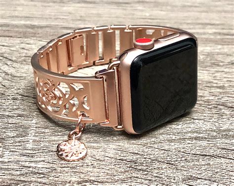 Flashy Rose Gold Apple Watch Band 38mm 40mm 41mm 42mm 44mm 45mm Women ...