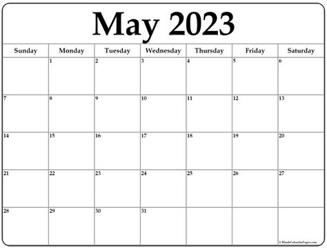 May 2023 Calendar Blank Calendar Pages - Get Calender 2023 Update