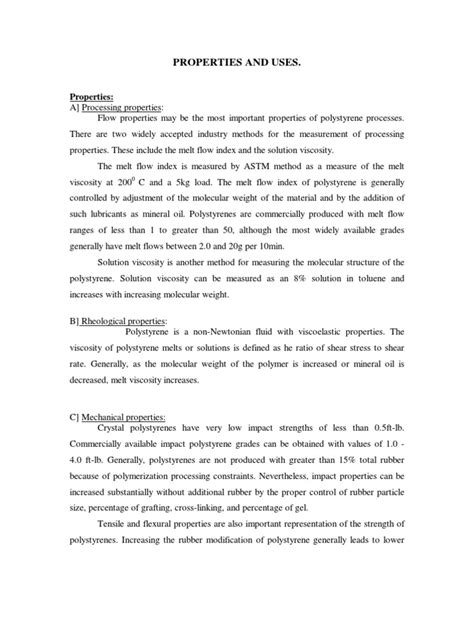 Polystyrene Properties&Uses | Polystyrene | Polymers