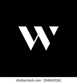 W Logo Simple Vector Black Background Stock Vector (Royalty Free ...