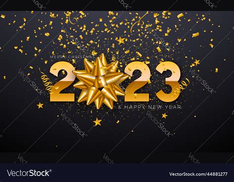 Happy new year 2023 with gold Royalty Free Vector Image