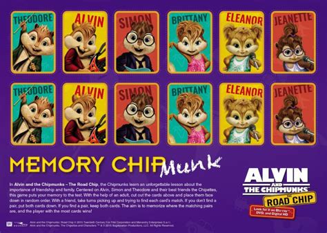 Free Alvin and The Chipmunks Memory Matching Card Game - Mama Likes This