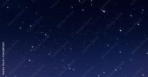 Dark Blue Sky Background With Stars