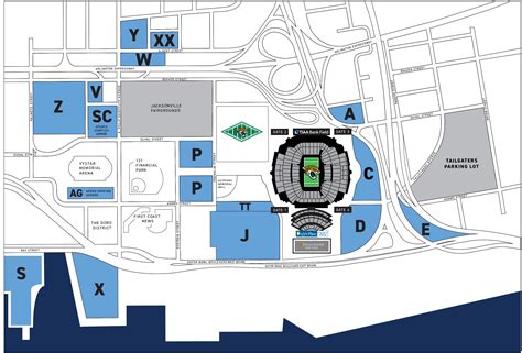 2022 Jaguars Season Parking Map