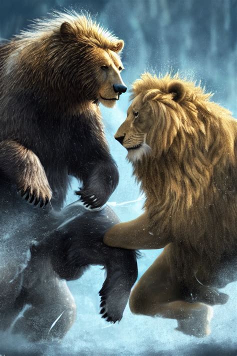 Lion Vs Bear Fight