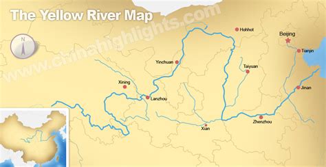 Yellow River Maps, Maps of the Yellow River, China Map Yellow River