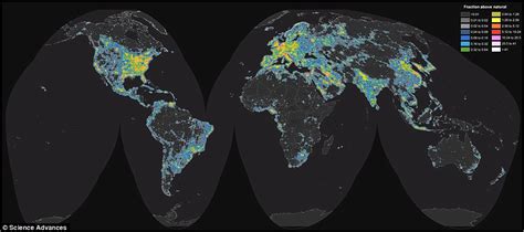 Interactive map reveals light pollution around the globe | Daily Mail ...