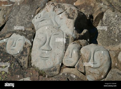 stone sculptures, Stone and Man project, Qaqortoq, Greenland (Danish ...