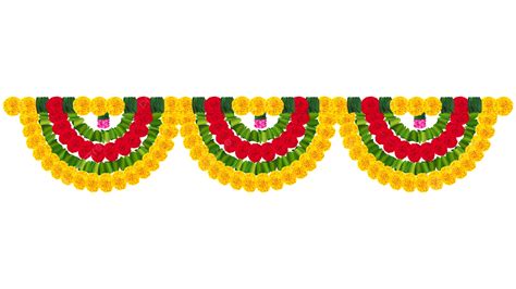 Flower Garland Decoration Toran For Happy Diwali Vector, Indian Flower ...