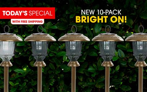 Remote Bronze FieldSmith 10-pack Solar-Powered Pathway Lights W/ 6 ...