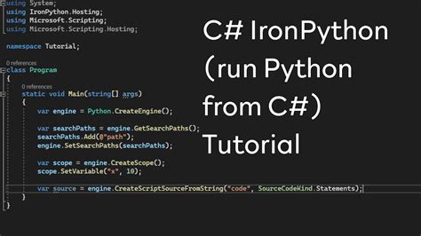 C# - IronPython (run Python from C#) Tutorial - YouTube