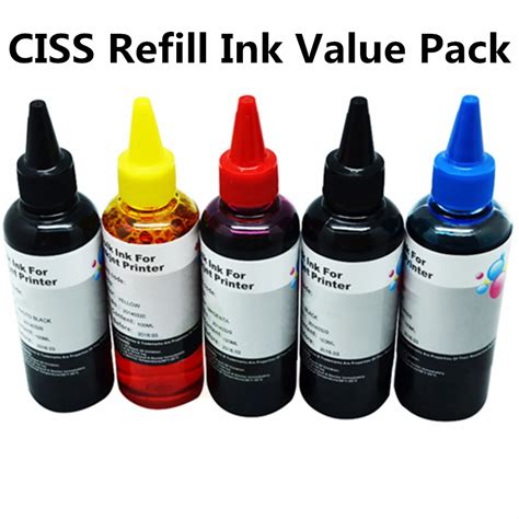 5x100ml Printer Ink Refill Kit for Epson Canon HP Brother for Dell ...